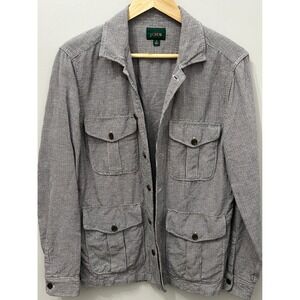 J.Crew Linen Cotton Field Mechanic Jacket Houndstooth Chore Coat Men's Small